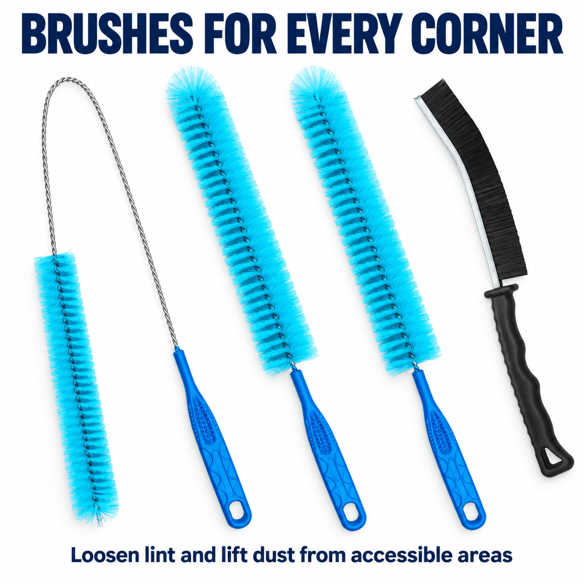 6Pcs Dryer Vent Lint Cleaning Kit Vacuum Hose Attachment Brush Set Flexible