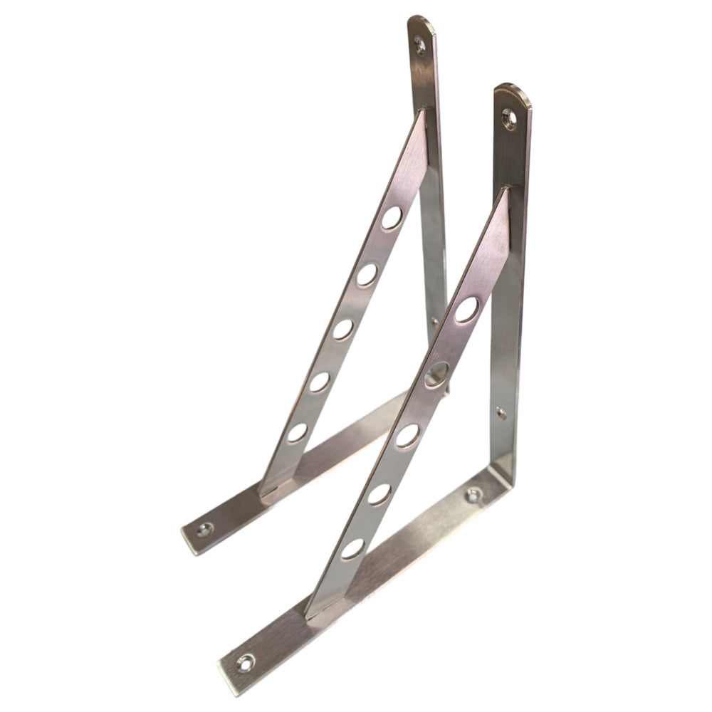 1 PAIR Stainless Steel Detachable L Triangle Shelf Bracket Wall Mount