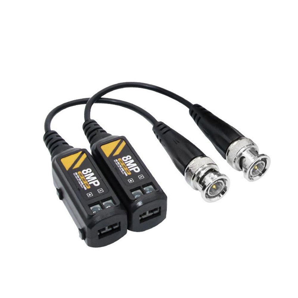 1 Pair HD Analog Video Passive Transceiver 8MP CCTV Video Balun Converter