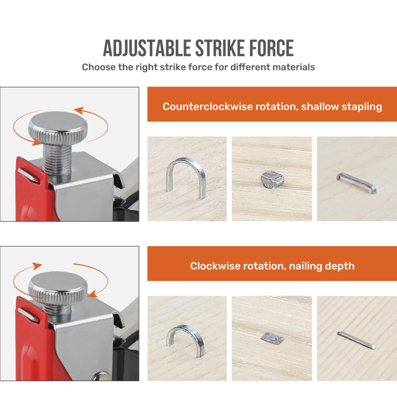 3-in-1 Nailer Stapler Gun Set With 1200 Staples Manual DIY Nailer Tool Kit