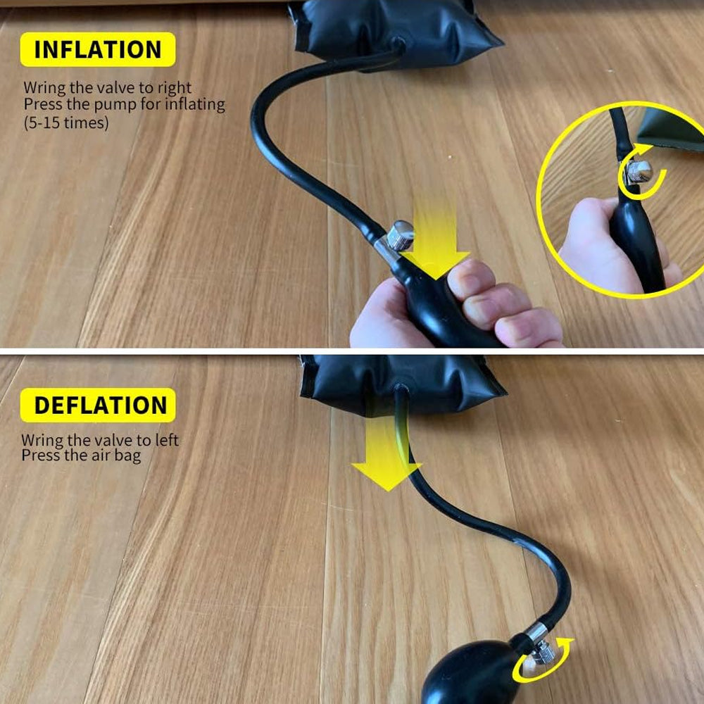 Air Wedge Bag Pump Professional Leveling Kit with Metal Release Valve