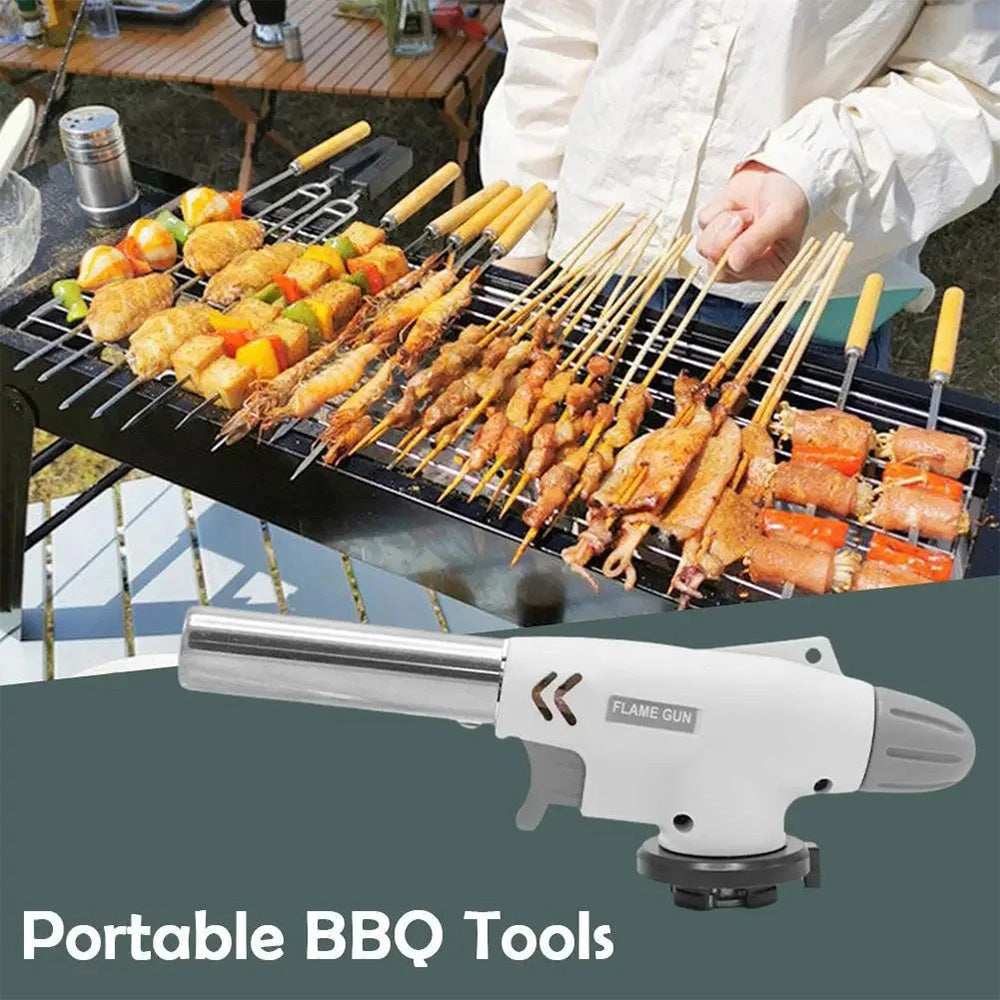 Outdoor Flame Gun Portable BBQ Gas Burner Adjustable Flame for Camping BBQ