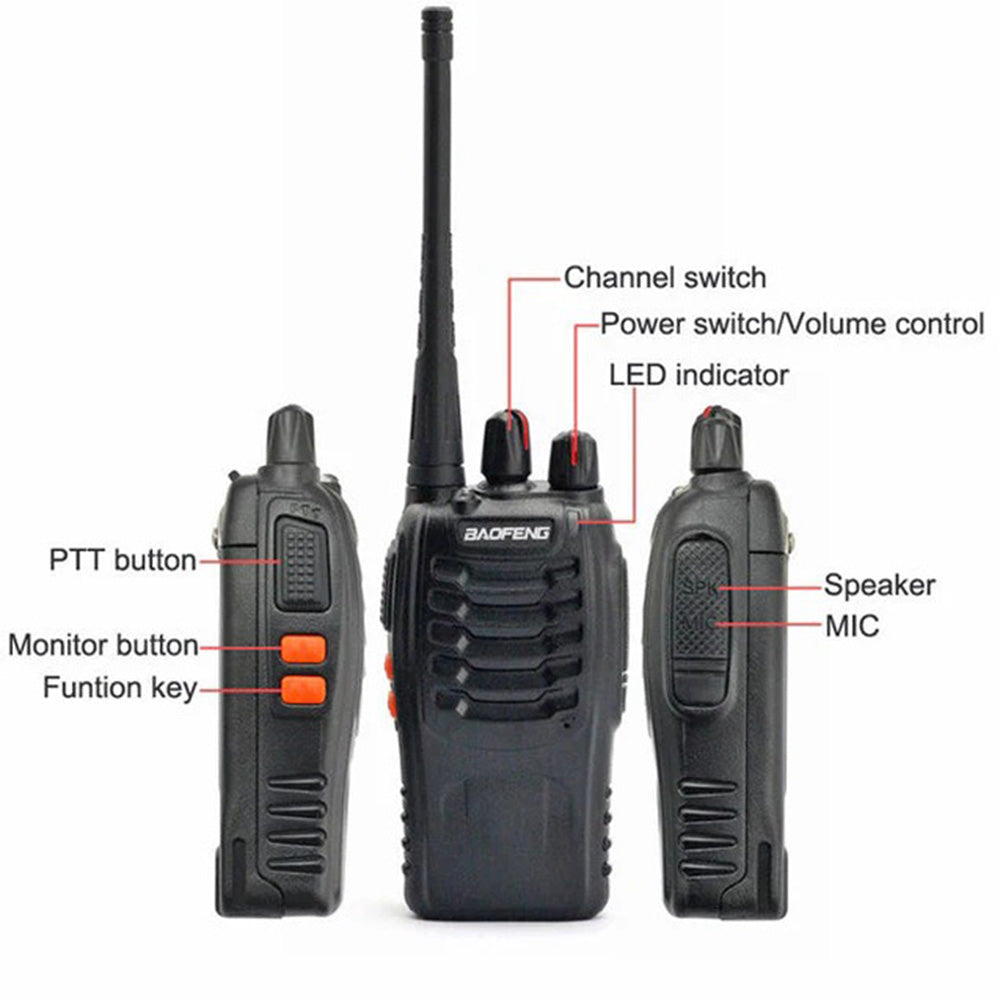2 PCS BF-888S 5W UHF Radio