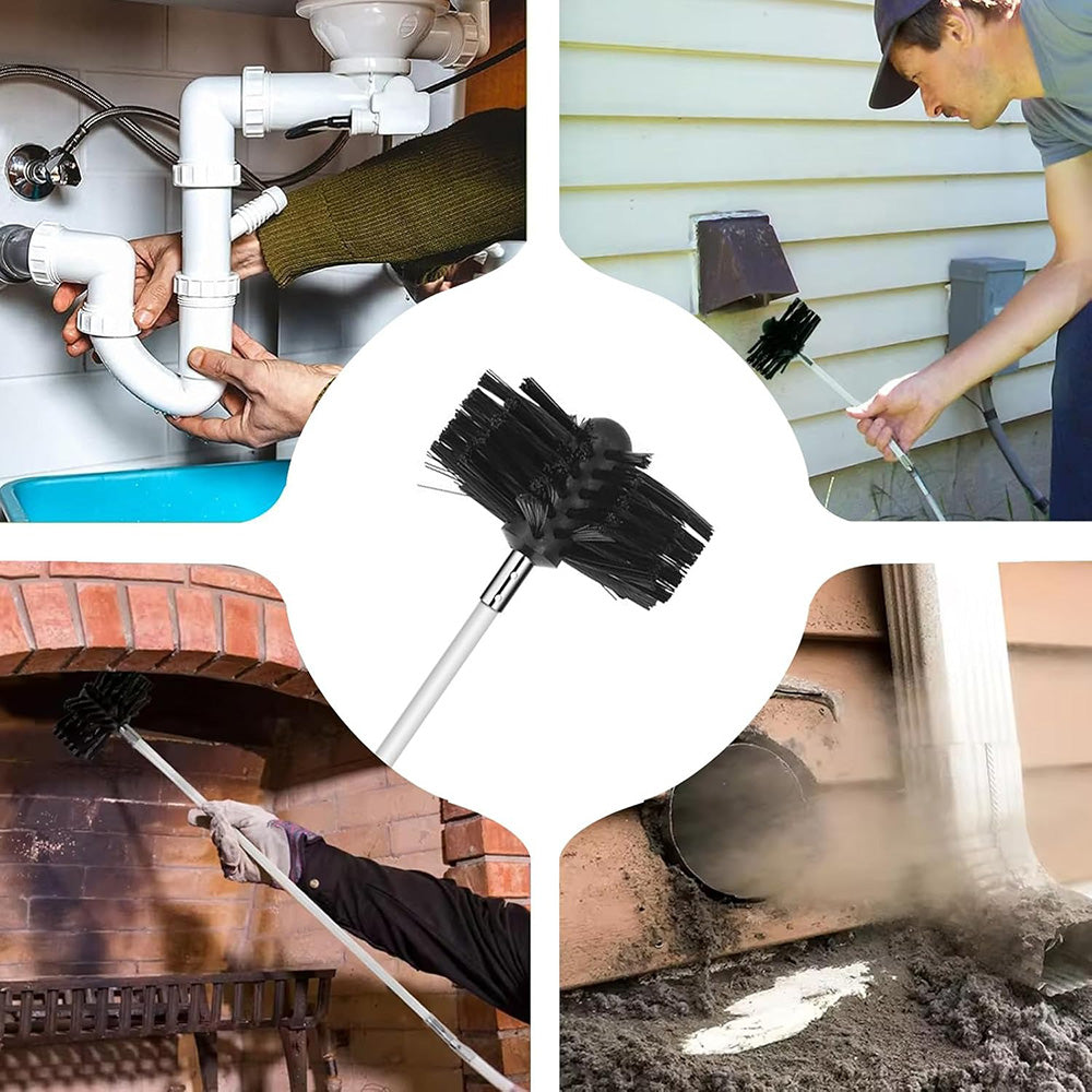 30 pcs Chimney Cleaning Brush Kit Duct Vent Cleaning Set Sweep Brush Tool