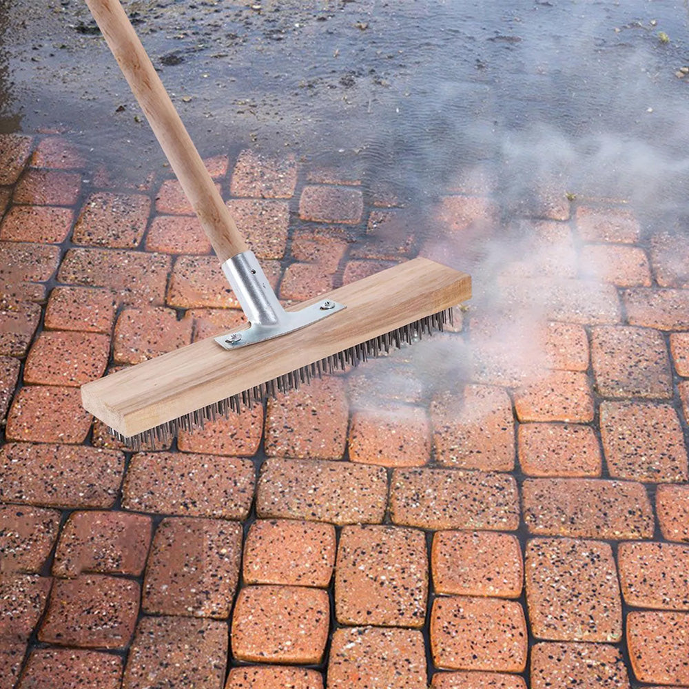 Stainless Steel Wire Brush Heavy Duty Scrubbing Brush long handle cleaning brush