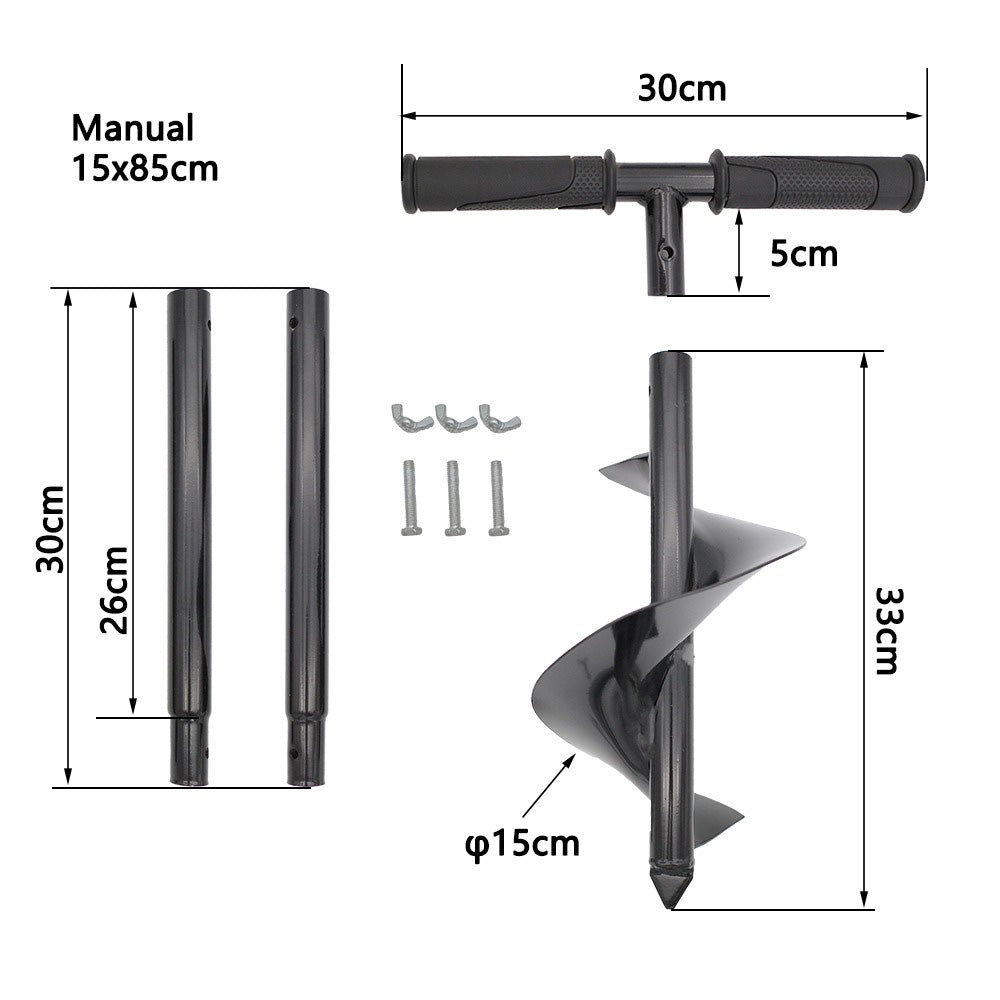 Large Hand Auger Drill 5.9"x33" Fence Post Drill Soil Digger