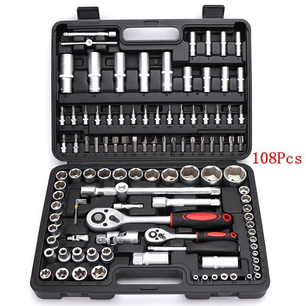 108Pcs Ratchet Wrench Automobile Maintenance Tool Socket Wrench