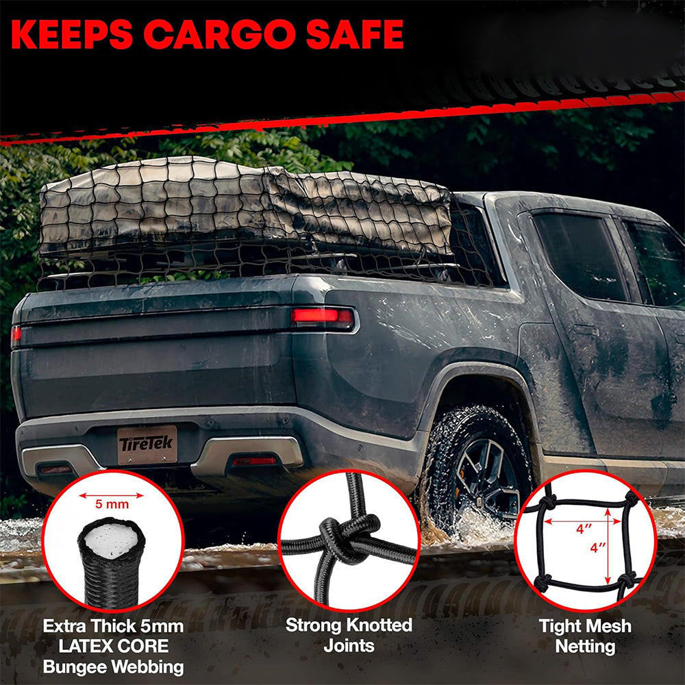 Heavy Duty Cargo Net UTE Trailer Car Net Nylon Bungee Cord 12 D-Clips