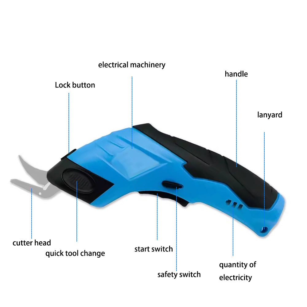 Cordless Electric Scissors for Cutting Fabrics Carpets Soft Leather Cardboard