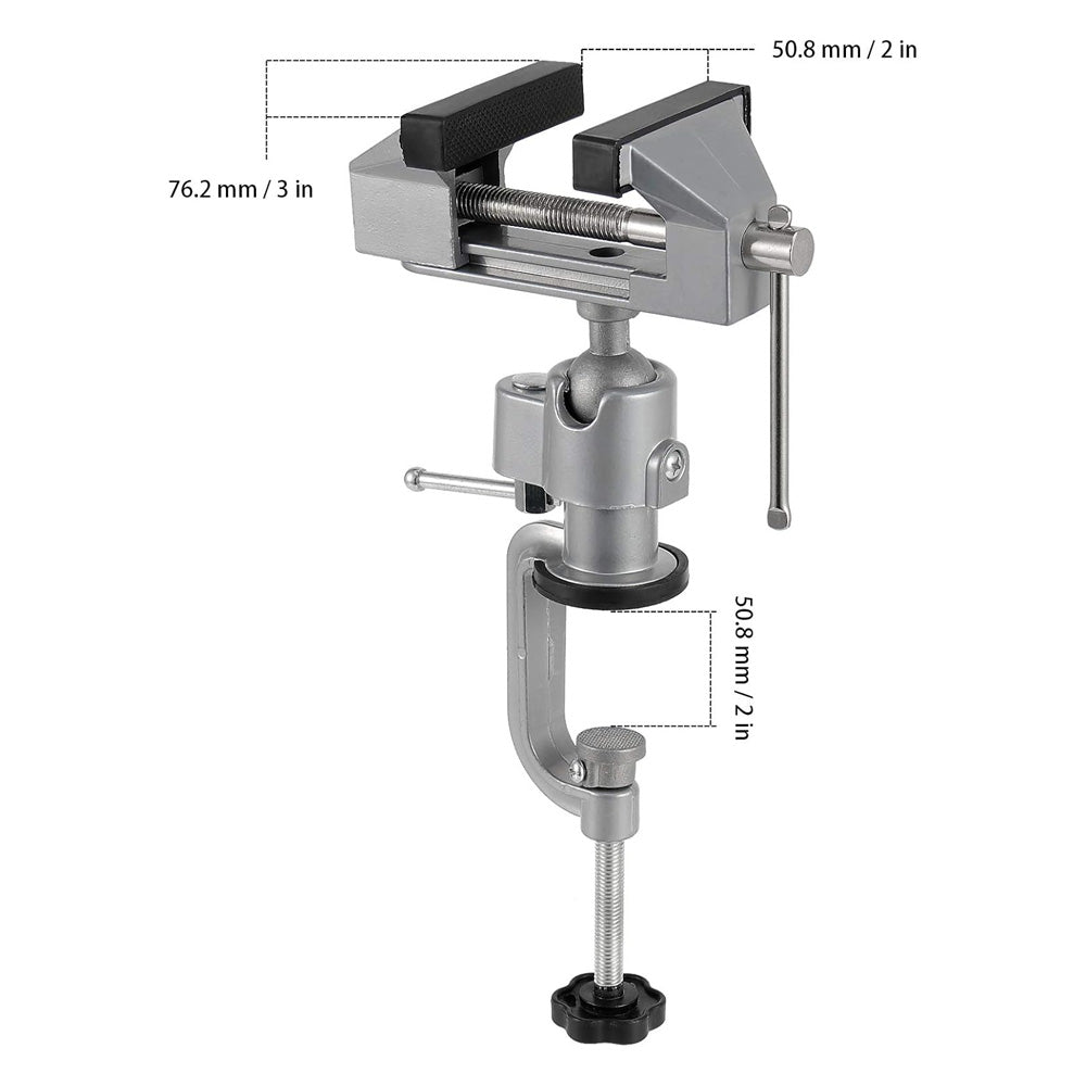 Mini Die Cast Vise Multi Angle 360º Swivel Portable Bench Table Vice Clamp