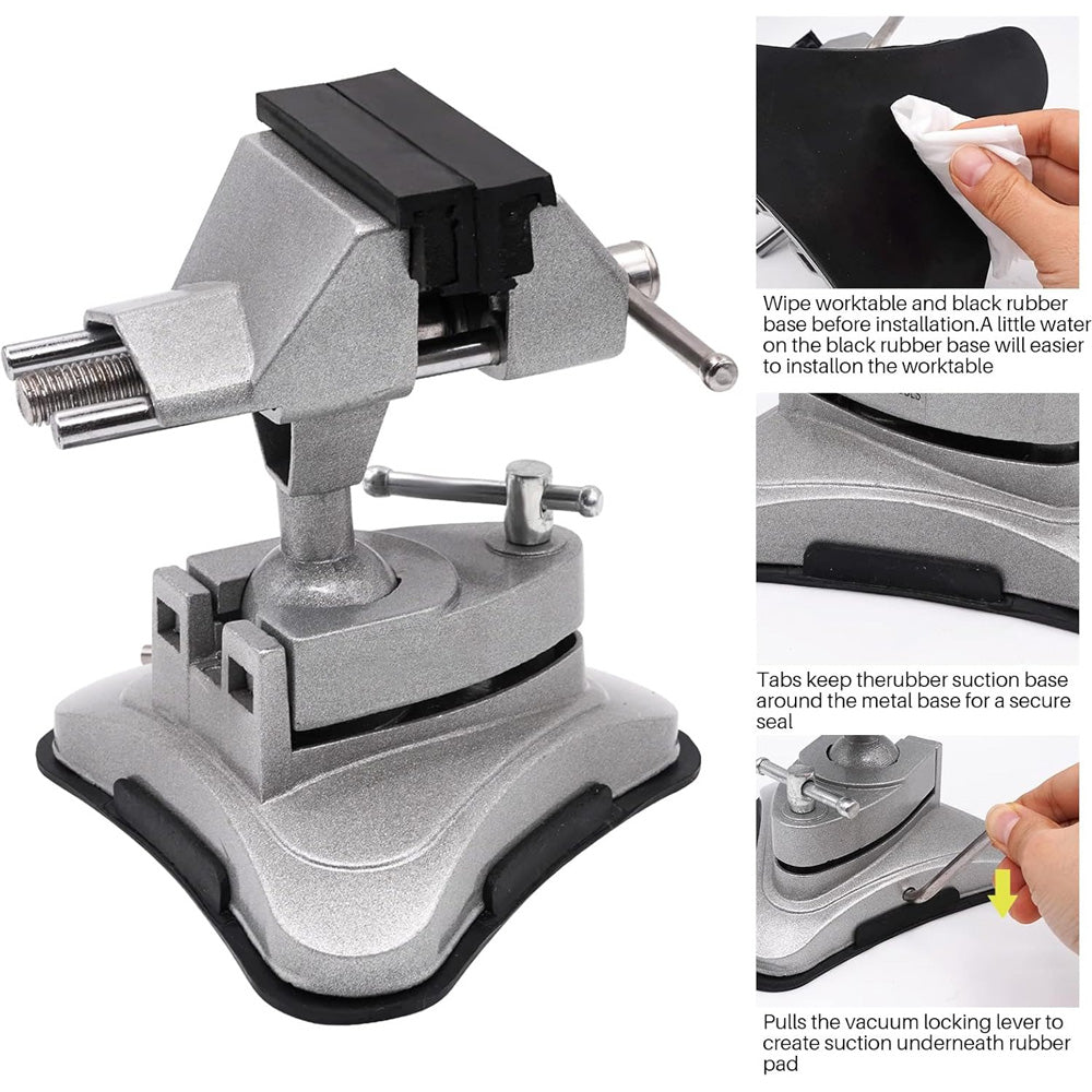 Universal Light Bench  Mini Table Vise 360° Rotation Suction Cup Bench Clamp