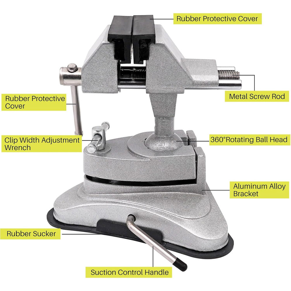 Universal Light Bench Mini Table Vise 360° Rotation Suction Cup Bench Clamp