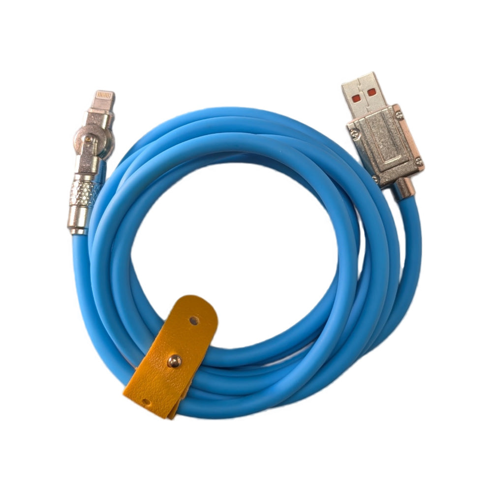 Zinc Alloy Silicone Charge Cable 180 Degrees Rotating 120W 6A 1m 2m