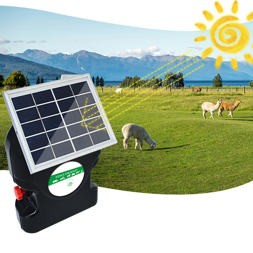 10KM 8KV 0.5J solar Fence Energizer 5W solor pannel Li-ion battery