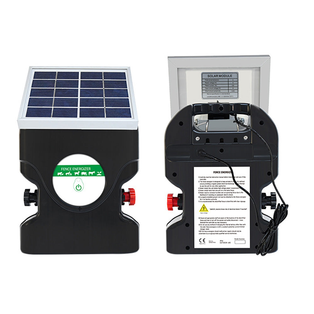 10KM 8KV 0.5J solar Fence Energizer 5W solor pannel Li-ion battery