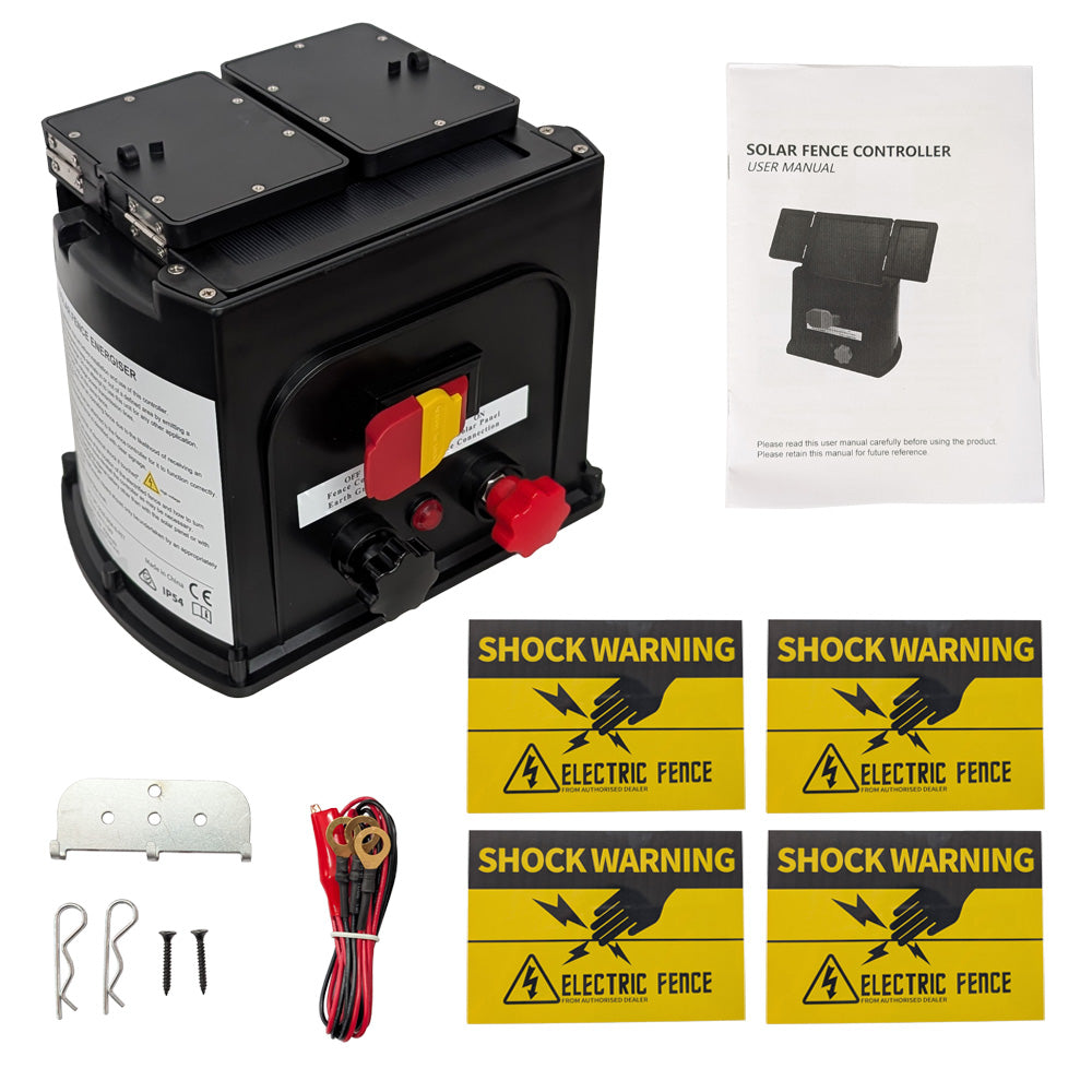 8KM 8KV 0.3J solar Fence Energizer 3.5W foldable PET laminated solor pannel