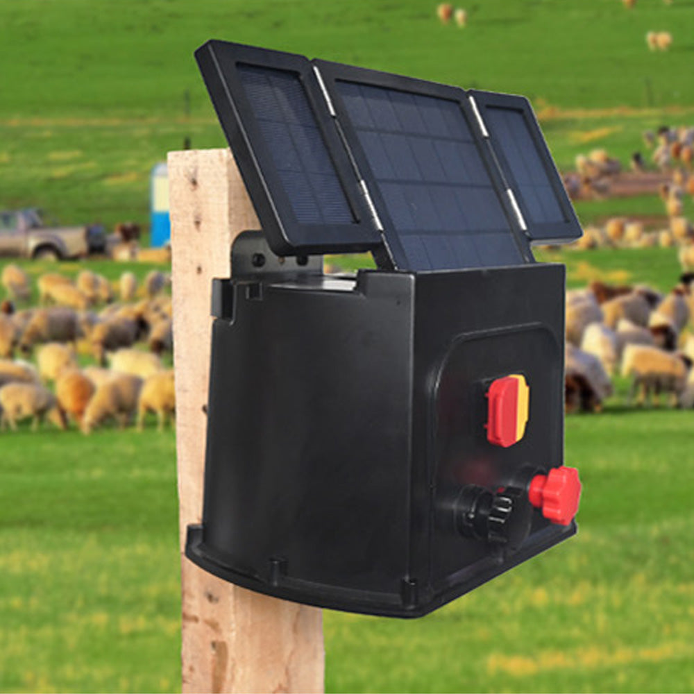 8KM 8KV 0.3J solar Fence Energizer 3.5W foldable PET laminated solor pannel