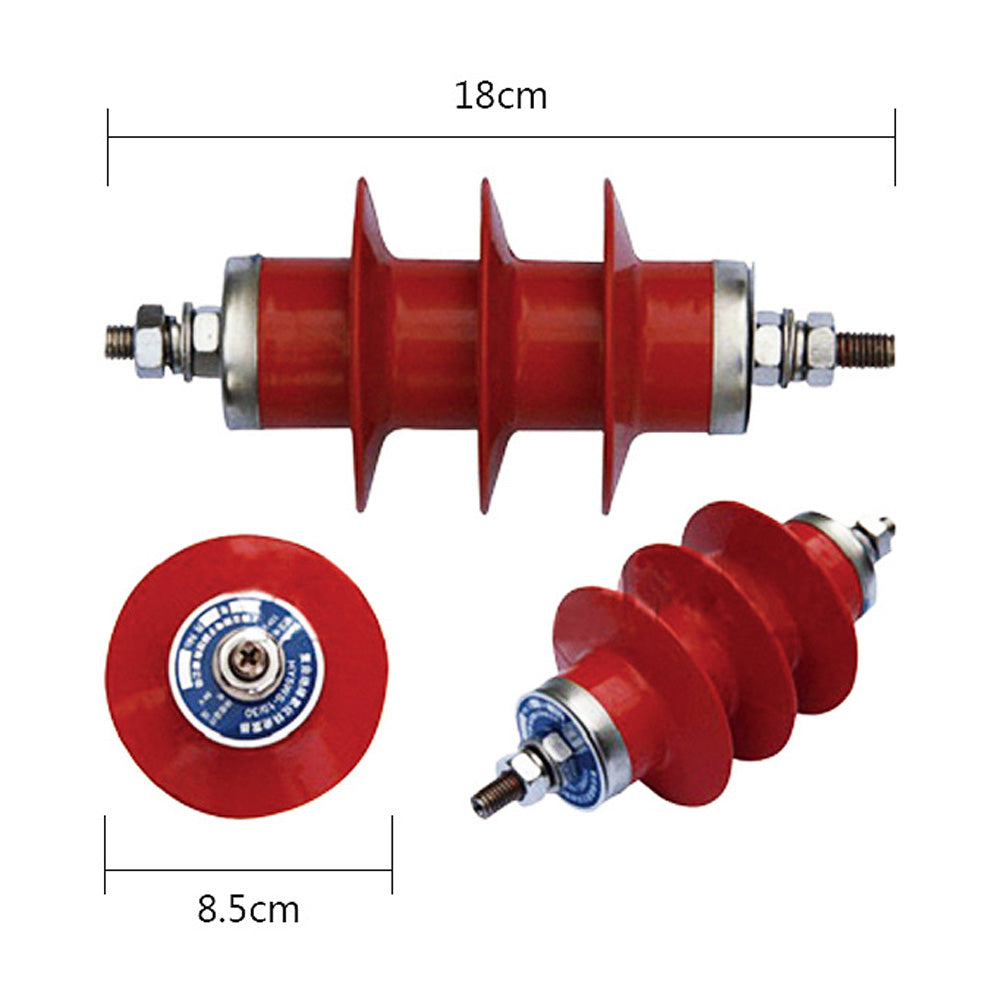 2Pcs Electric Fence High Voltage Arrester 15K Zinc Oxide Red Three Page Arrester