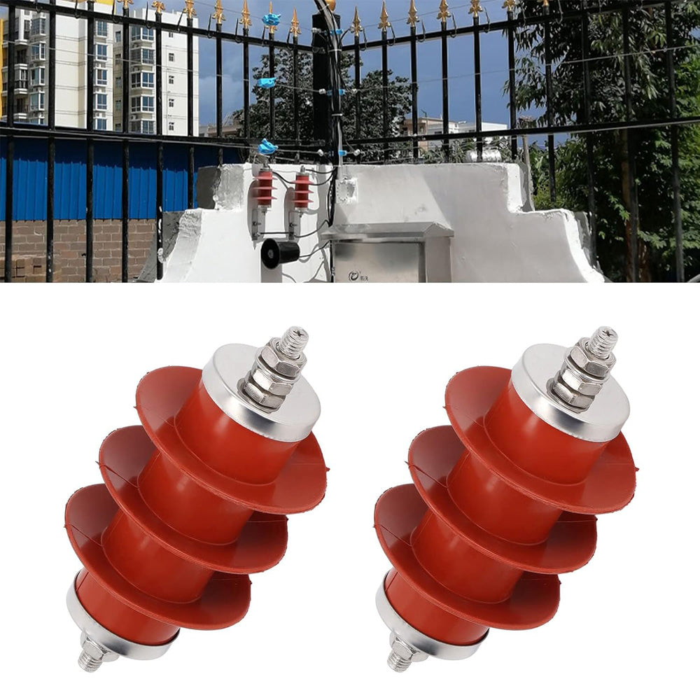 2Pcs Electric Fence High Voltage Arrester 15K Zinc Oxide Red Three Page Arrester