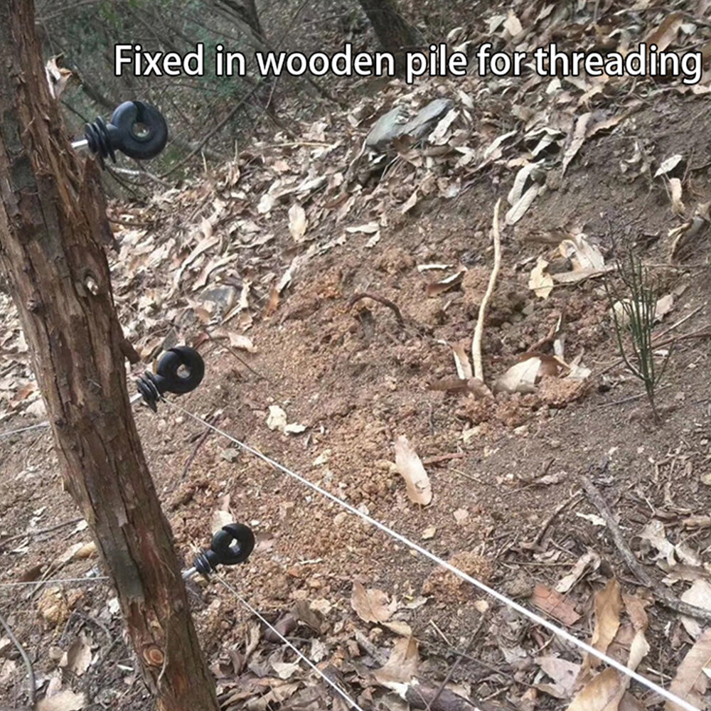 50Pcs Electric Fence Insulator Screw-in Insulator Fence Ring Wood Post Insulator