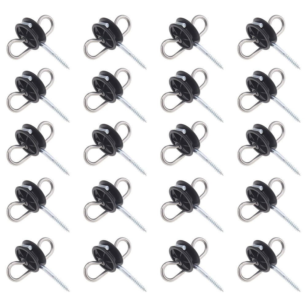 20 Pcs Farm Fence Insulator Gate Handle Insulator with 2 Hanging Eyelets Support