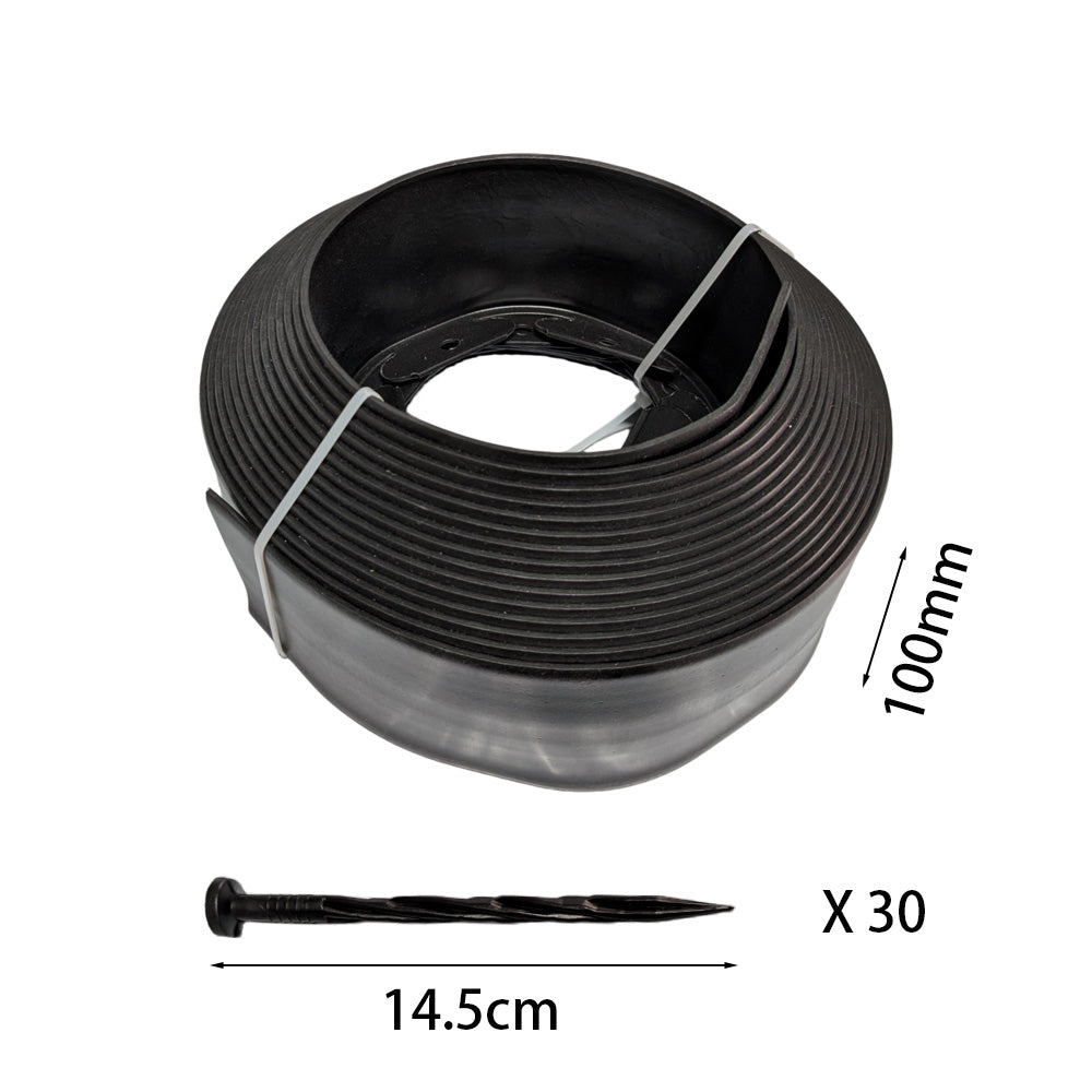 10cm x 10m Lawn Garden Edging Kit Flexible Durable Border Paver