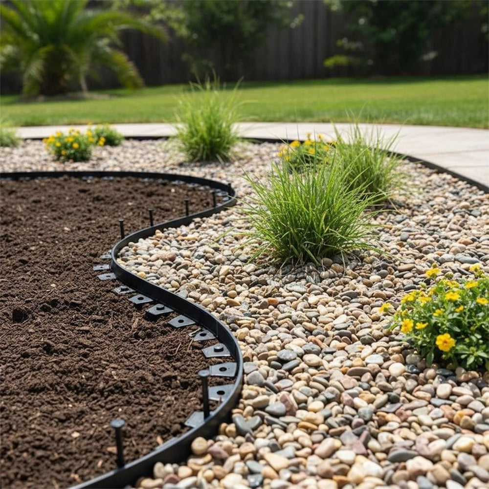 6cm x 10m Lawn Garden Edging Kit Flexible Durable Border Paver