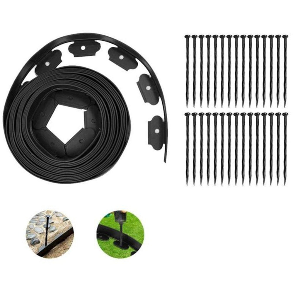 6cm x 10m Lawn Garden Edging Kit Flexible Durable Border Paver