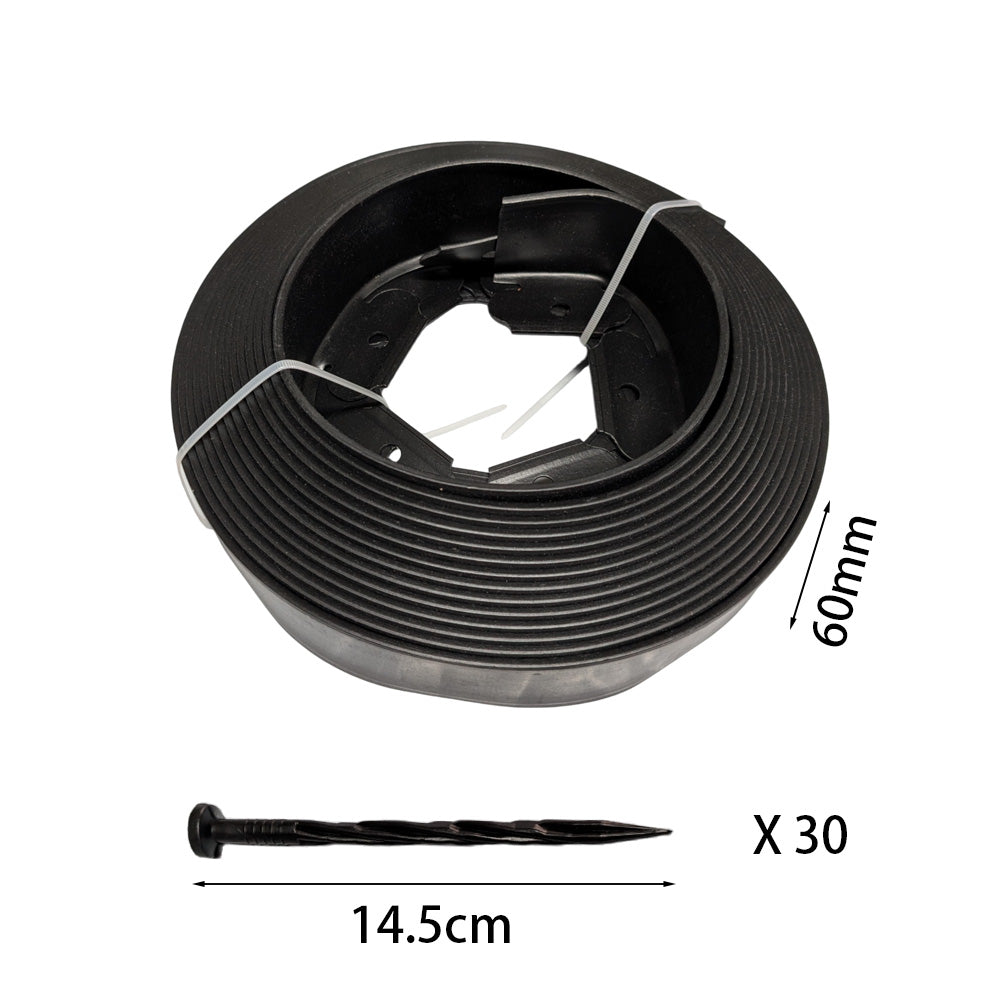 6cm x 10m Lawn Garden Edging Kit Flexible Durable Border Paver