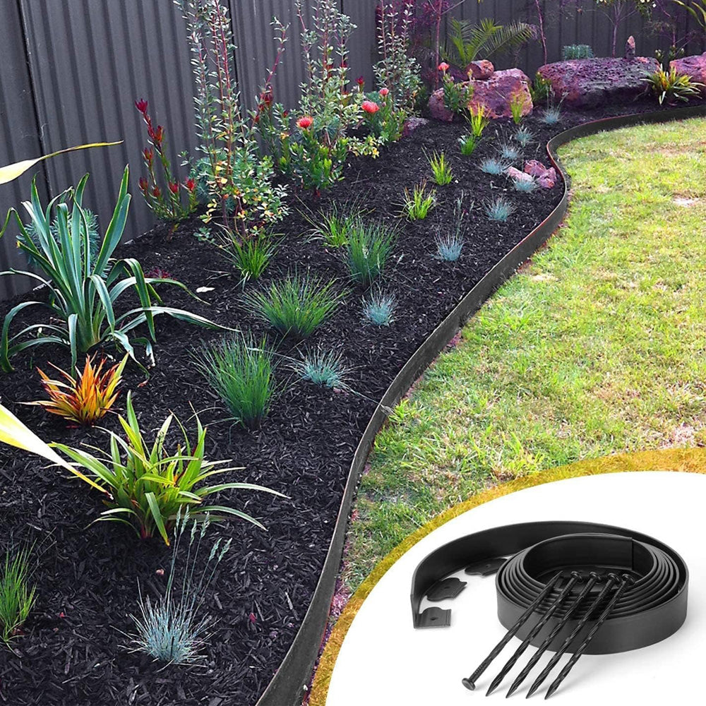 6cm x 10m Lawn Garden Edging Kit Flexible Durable Border Paver