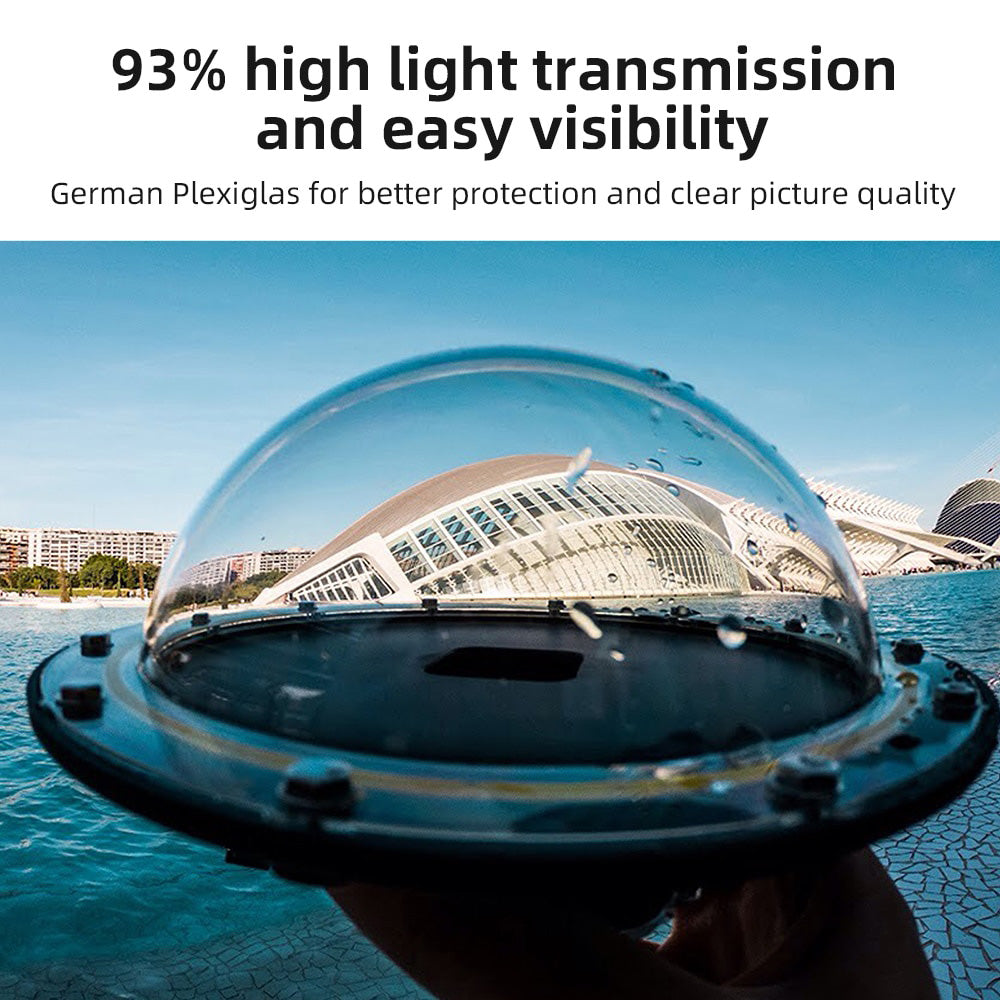 TELESIN 6'' Dome Port 30M Waterproof Housing Case For GoPro Hero 12/11/10/9