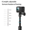 TELESIN 2.7M Ultra Long Monopod Carbon Fiber Selfie Stick For GoPro Hero 12 11 10 9 8 7 6 5 4 Max Insta360