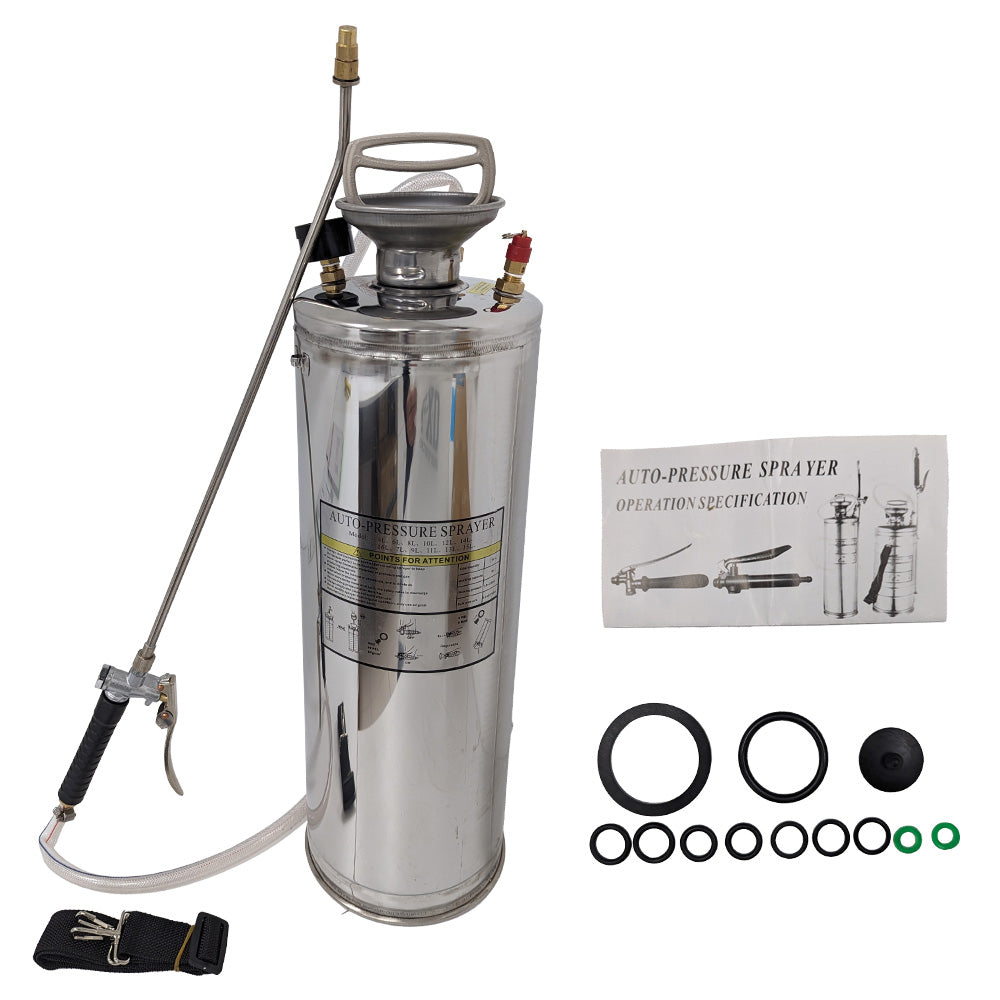 10L Garden Irrigation Pneumatic Sprayer Shoulder Stainless Steel
