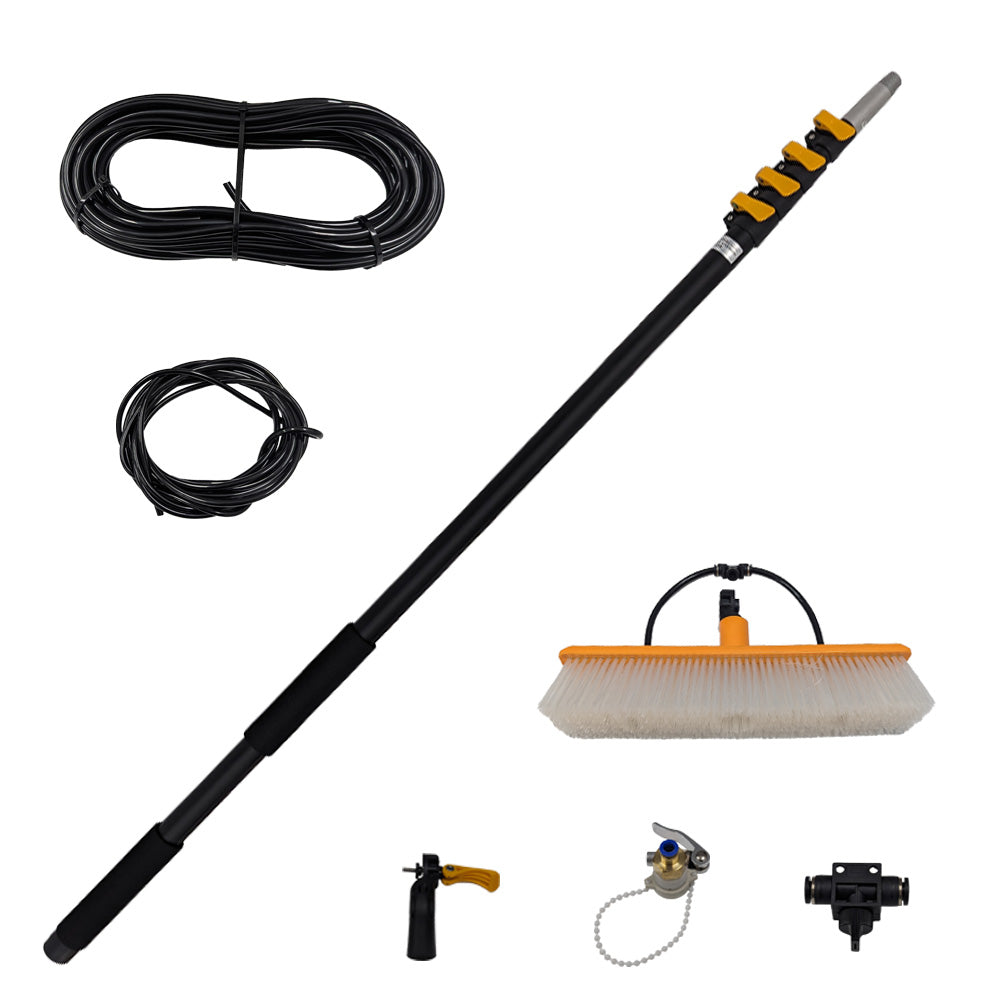 6M Aluminum alloy Telescopic Window Cleaning Pole With Brush Angle Adaptor Hose