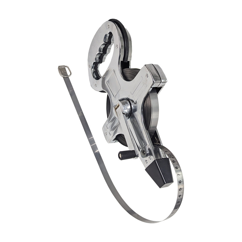 100m Stainless Steel Tape Measure Portable Retractable Metric Tape Ruler