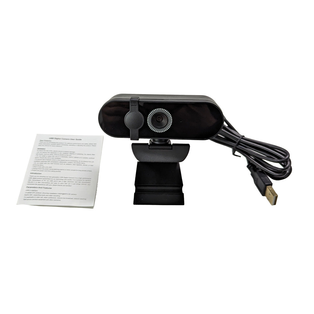 1080P 60FPS USB Computer Camera Mic Built-in Noise Reduction 88° Wide-Angle