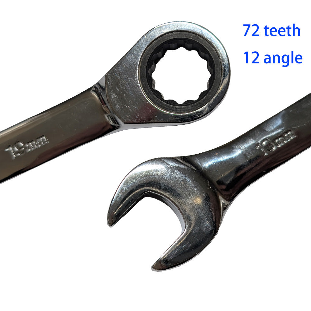 12Pcs 8-19mm Metric Ratchet Spanner Set Professional Ratchet Wrench Tool
