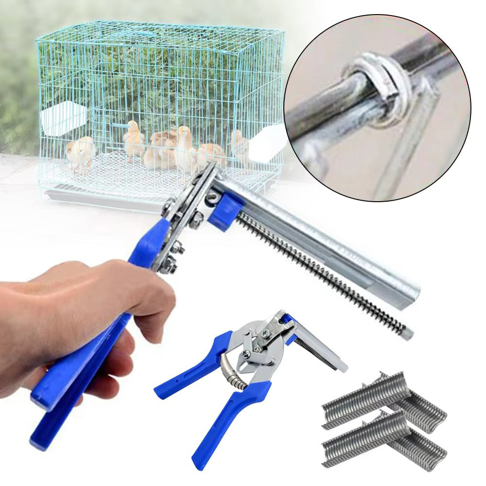 Poultry Cage Plier Fencing Gun Fastener Stapler M Wire Ringer 600 Clips