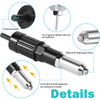 Electric Rivet Gun Adapter Kit Cordless Drill Nut Riveter Insert Wrench Kit