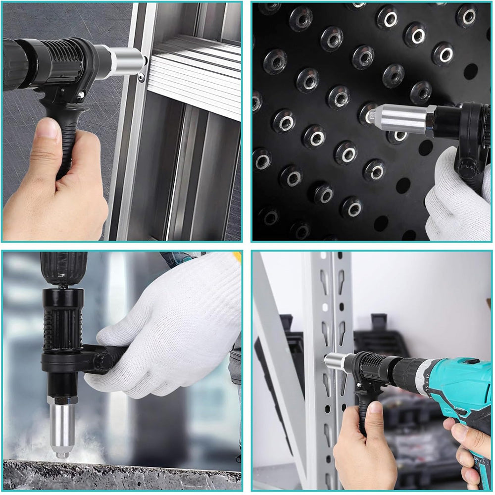Electric Rivet Gun Adapter Kit Cordless Drill Nut Riveter Insert Wrench Kit