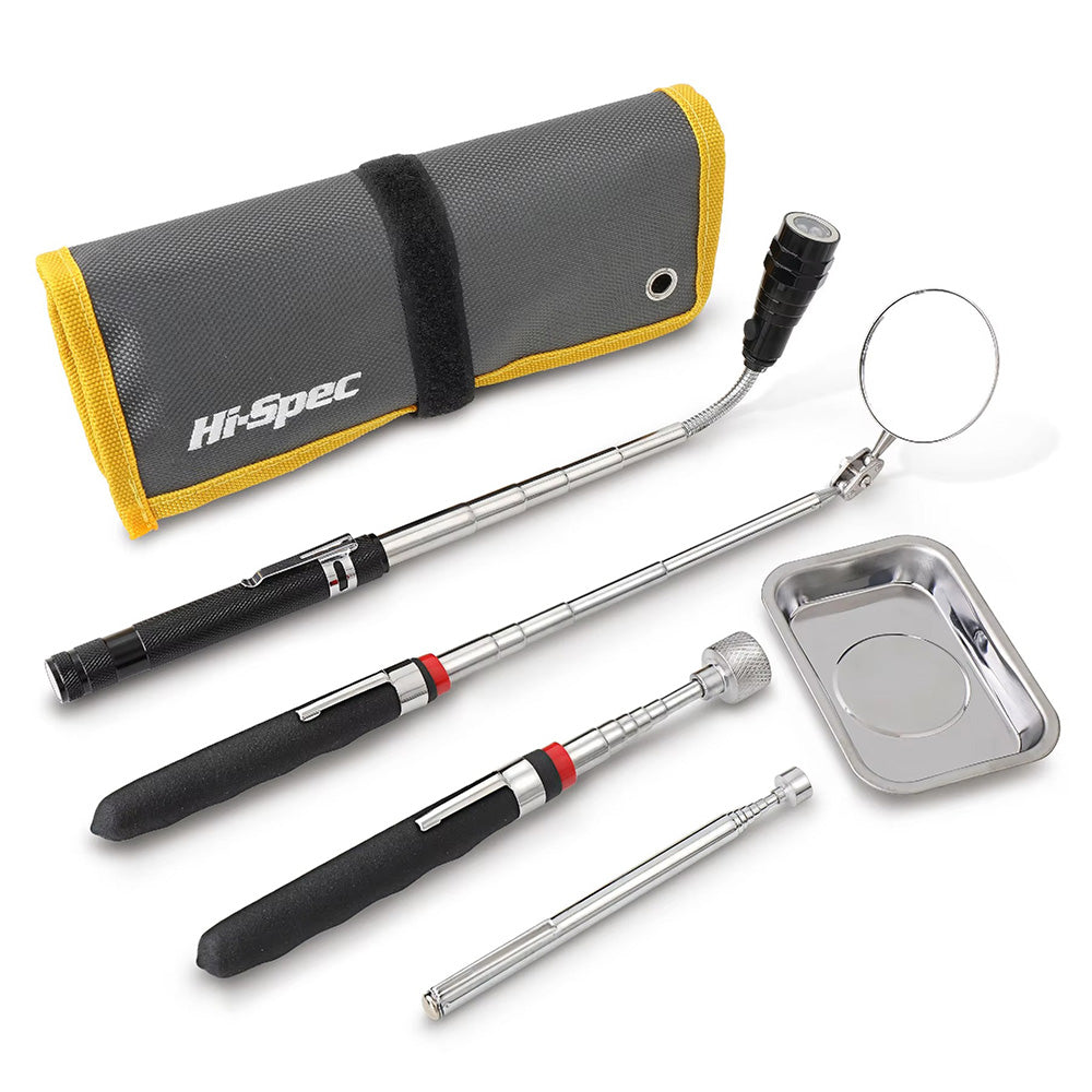 5 Pcs Pickup Tool Set with Extendable Flashlight and Inspection Mirror