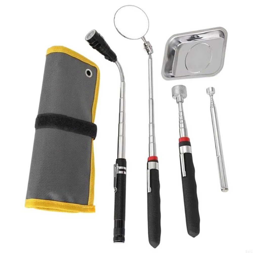 5 Pcs Pickup Tool Set with Extendable Flashlight and Inspection Mirror