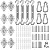 80 pcs Stainless Steel Sun Shade Sail Accessory Wall Mounting Hardware Kit