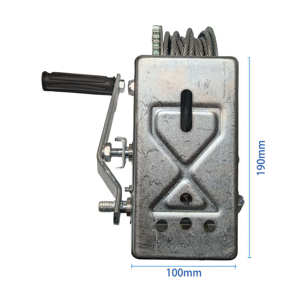 3000LBS self-locking Hand Winch 5mm x10m Steel Cable for Boat Trailer Truck