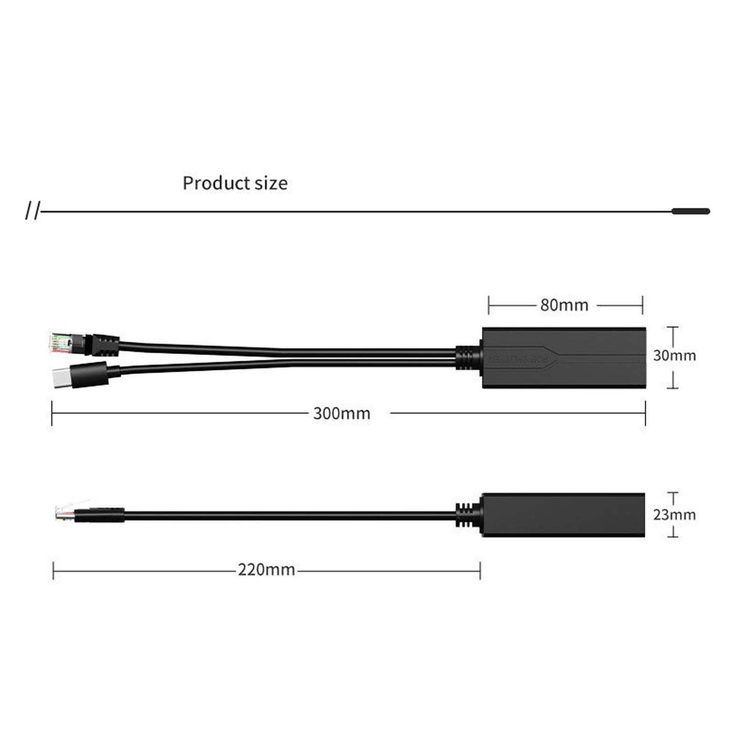 48V to 5V Gigabit PoE Splitter – USB-C 5V/3.5A Output