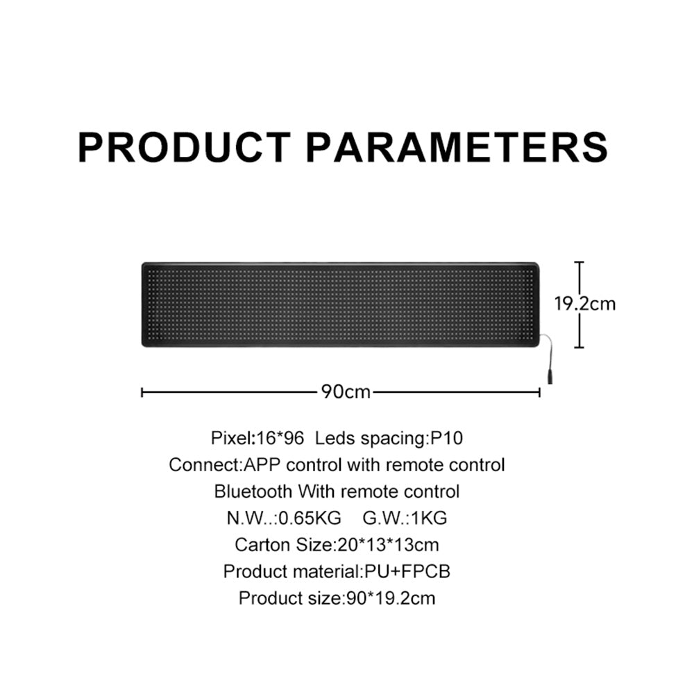 LED Automobile Display LED Automobile Flexible Display 96*16 Pixels 90*19.2cm