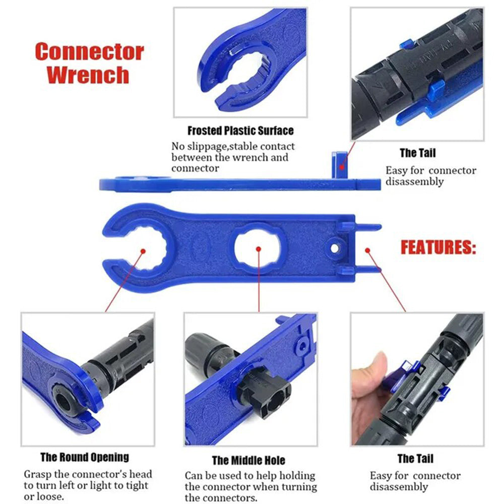 Solar Crimping Stripper and Cutter Tools 10pcs Solar Panel Cable Connectors