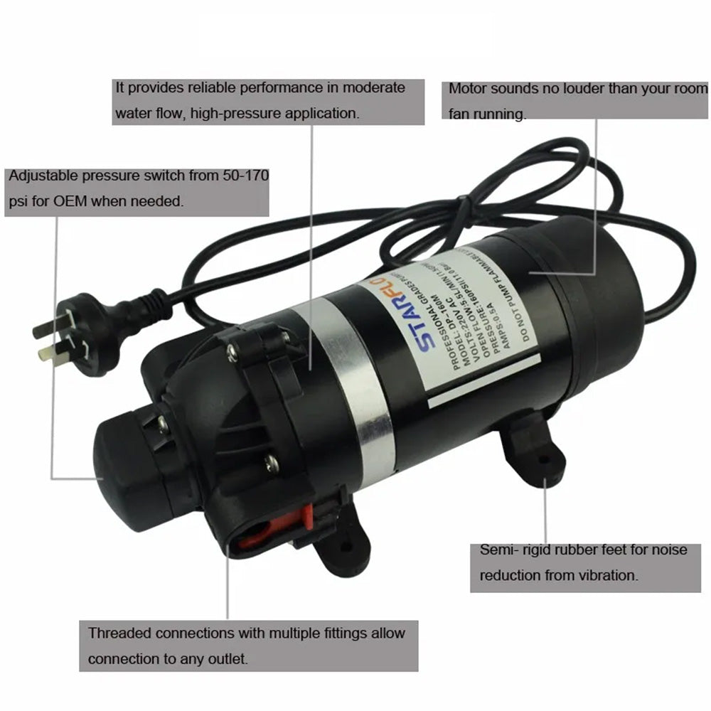 DP-160M 220VAC 5.5LPM 160PSI High Pressure Water Pump AU Plug