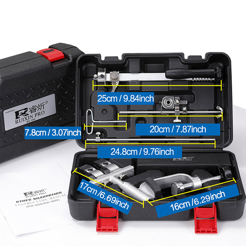 RX-009  360° Rotation Flip Fixed-Angle Stainless Steel  Knife Sharpener Set