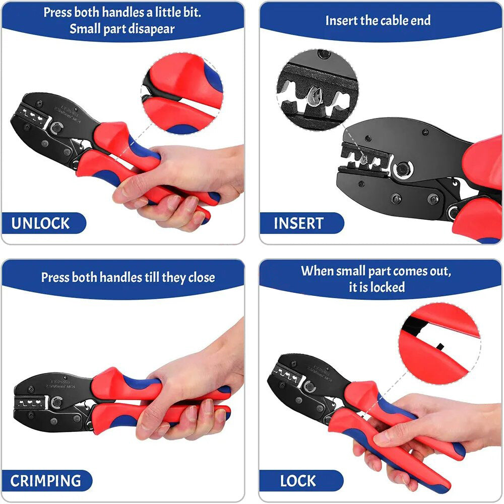 Solar Crimping Tool Kit Cable Connector 6pcs Male Female Solar Connector